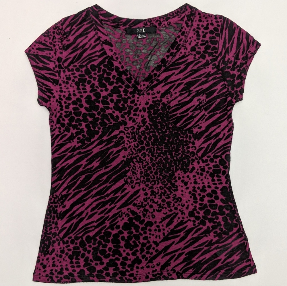 Animal Print Sheer Top